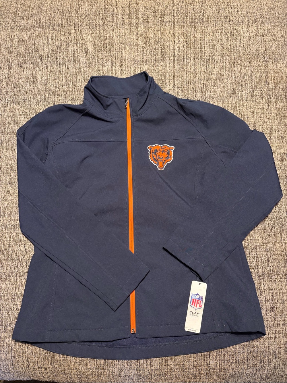 NFL Navy Jacket with Bright Orange Zipper